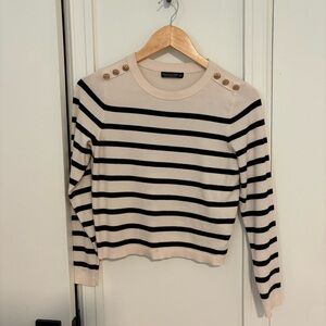 Cream and black sweater with Gold hardware